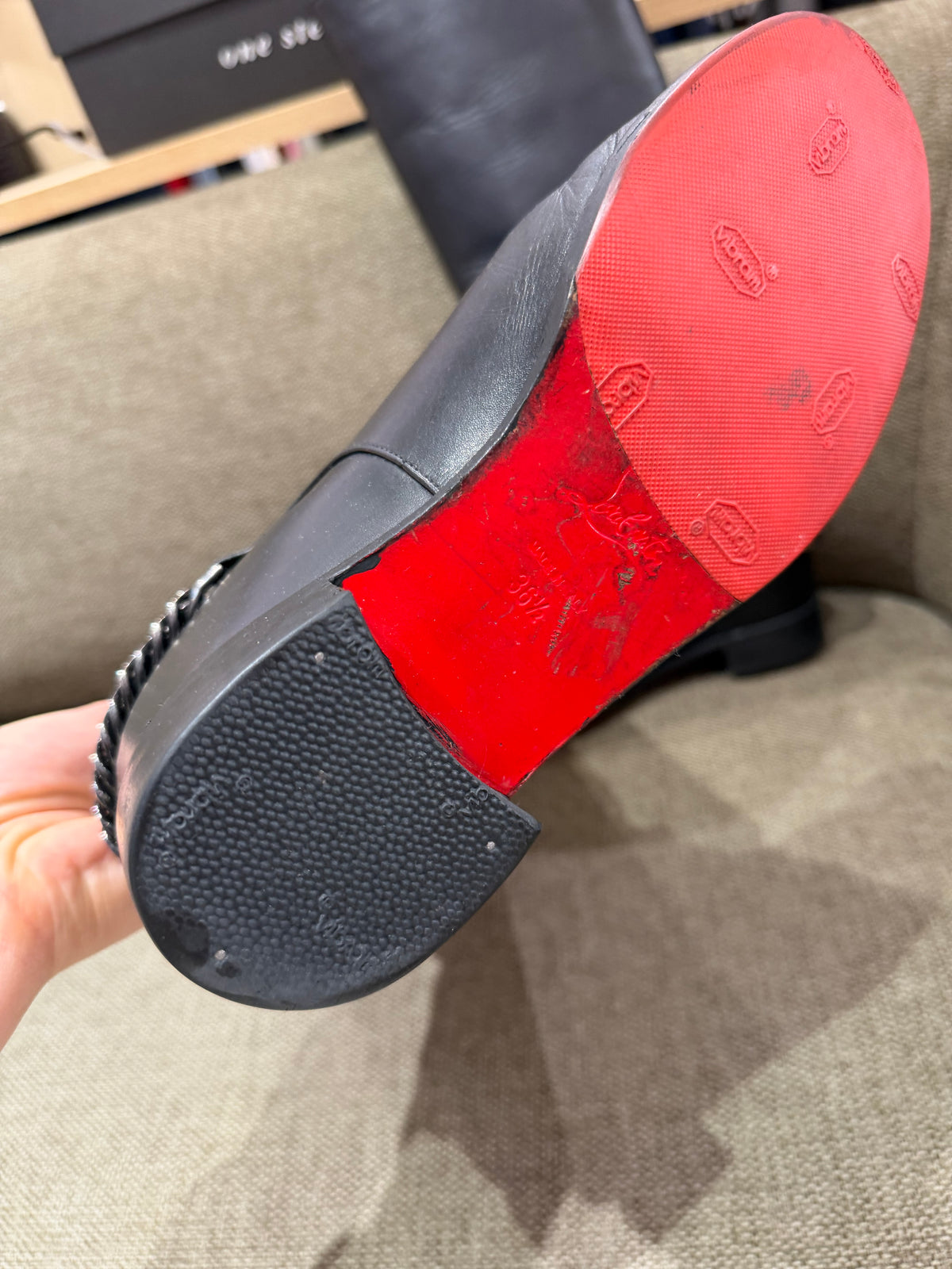 Christian Louboutin - Bottes noires avec chaîne - T.36,5 01/09