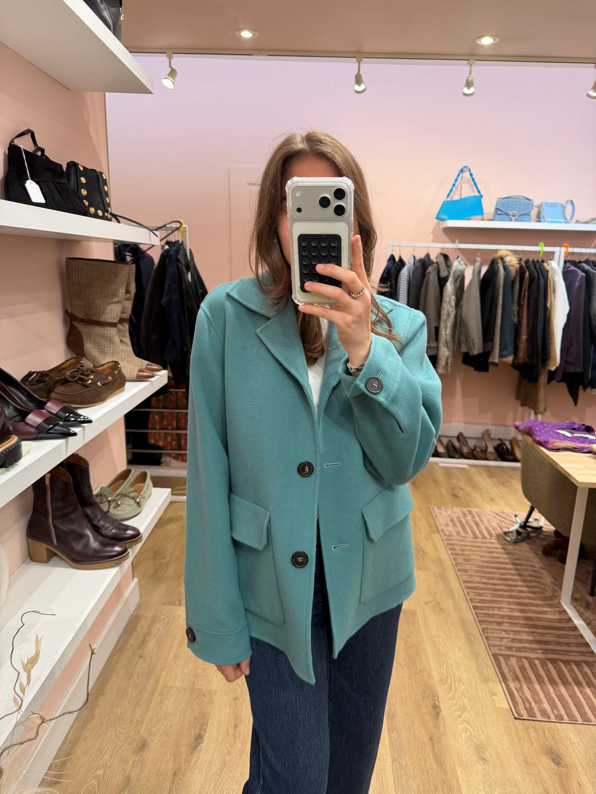 Manteau vert en laine - Max Mara - T.L 04/09