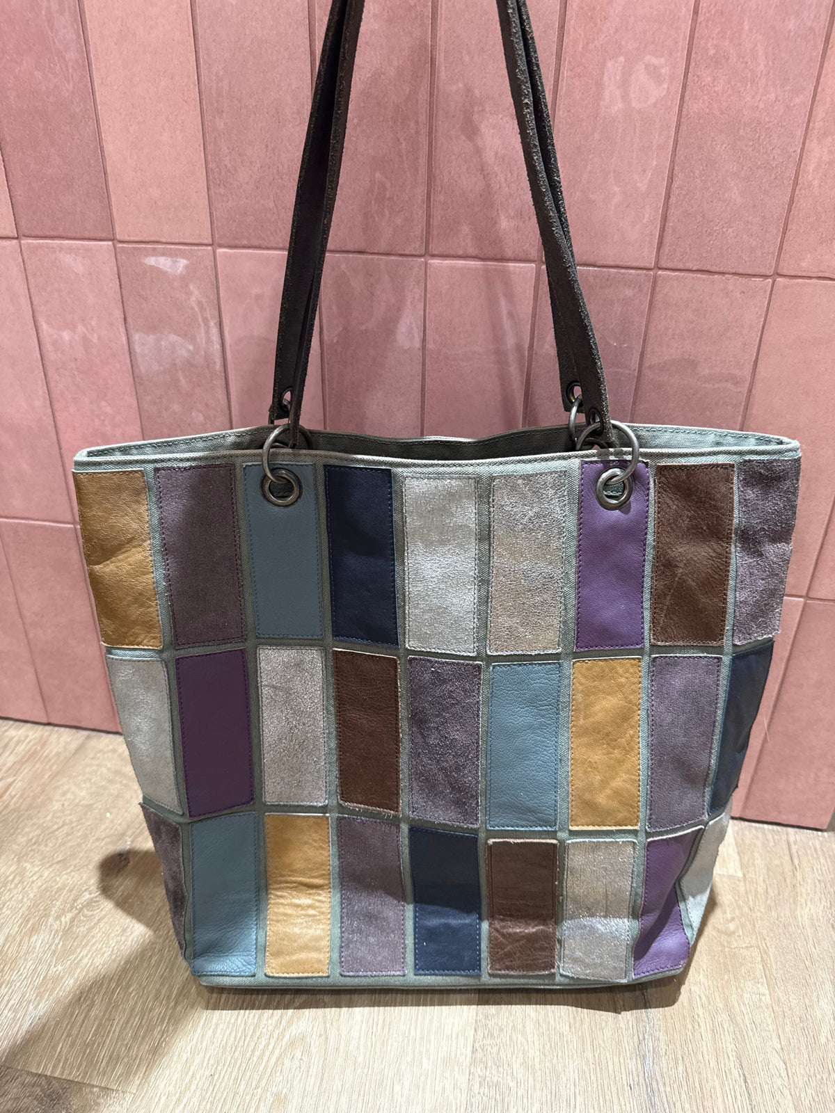 Sac bleu et violet avec compagnon Au Fil d'Arianne TU