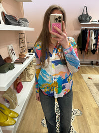 Chemise Sezane Rose et bleu T.38