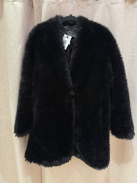 Manteau noir fausse fourrure Mango T.XL