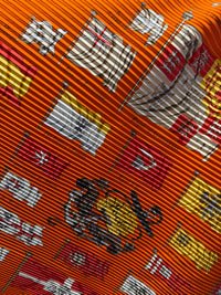 Foulard Orange Hermès soie Le doux