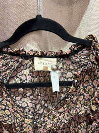 Blouse rose et beige manches longues Sézane T.36