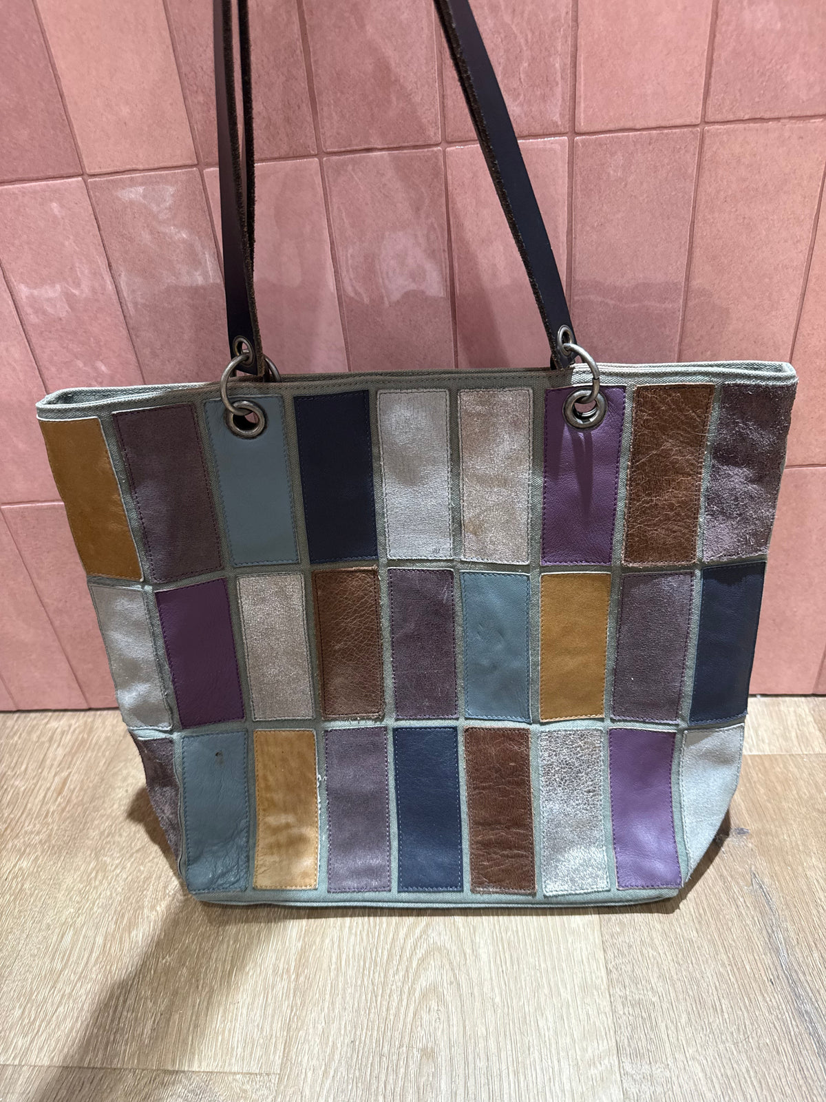 Sac bleu et violet avec compagnon Au Fil d'Arianne TU