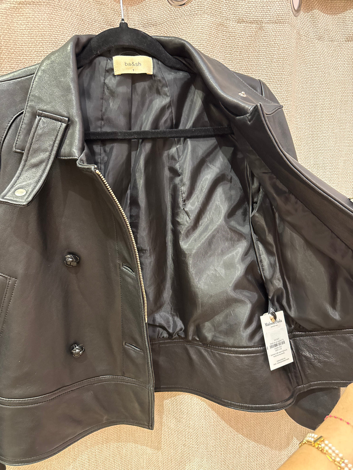 Veste en cuir Ba&sh T.S