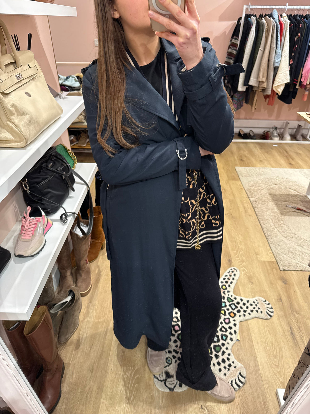 Trench bleu marine Maje T.S/m