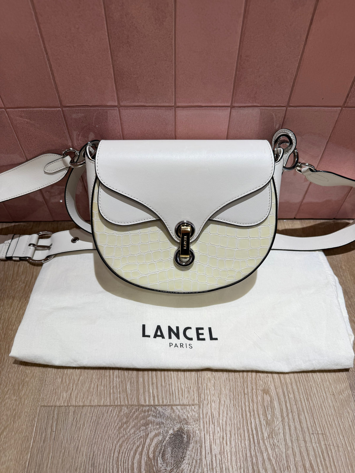Sac blanc en cuir lancel