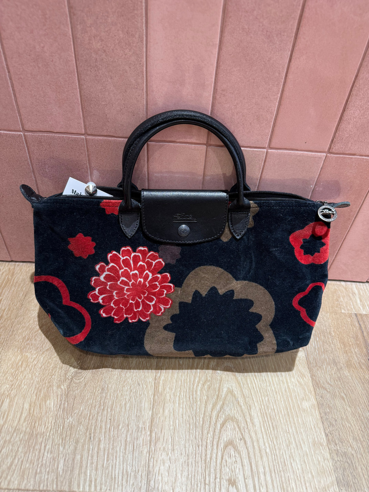 Sac - Longchamp - Noir et bleu velours - T.TU