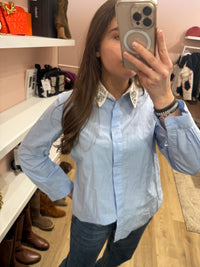 Chemise Claudie Pierlot bleu col strass T40