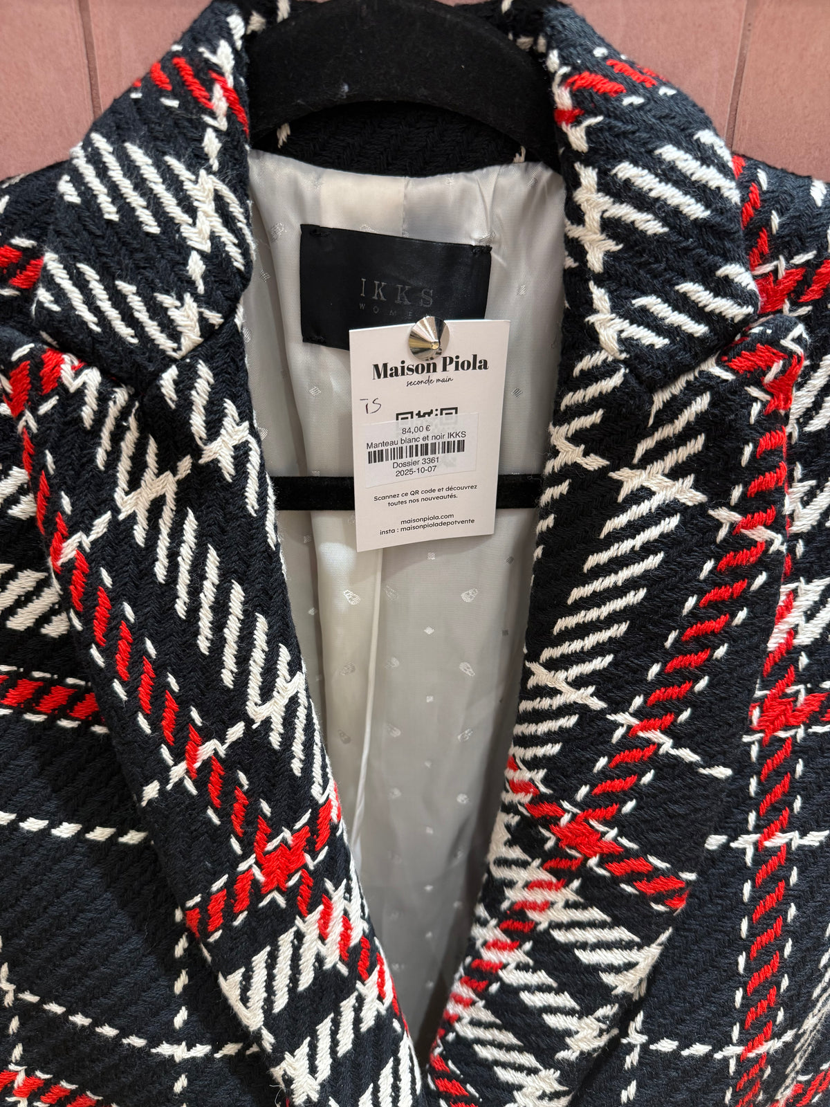 Manteau blanc et noir IKKS