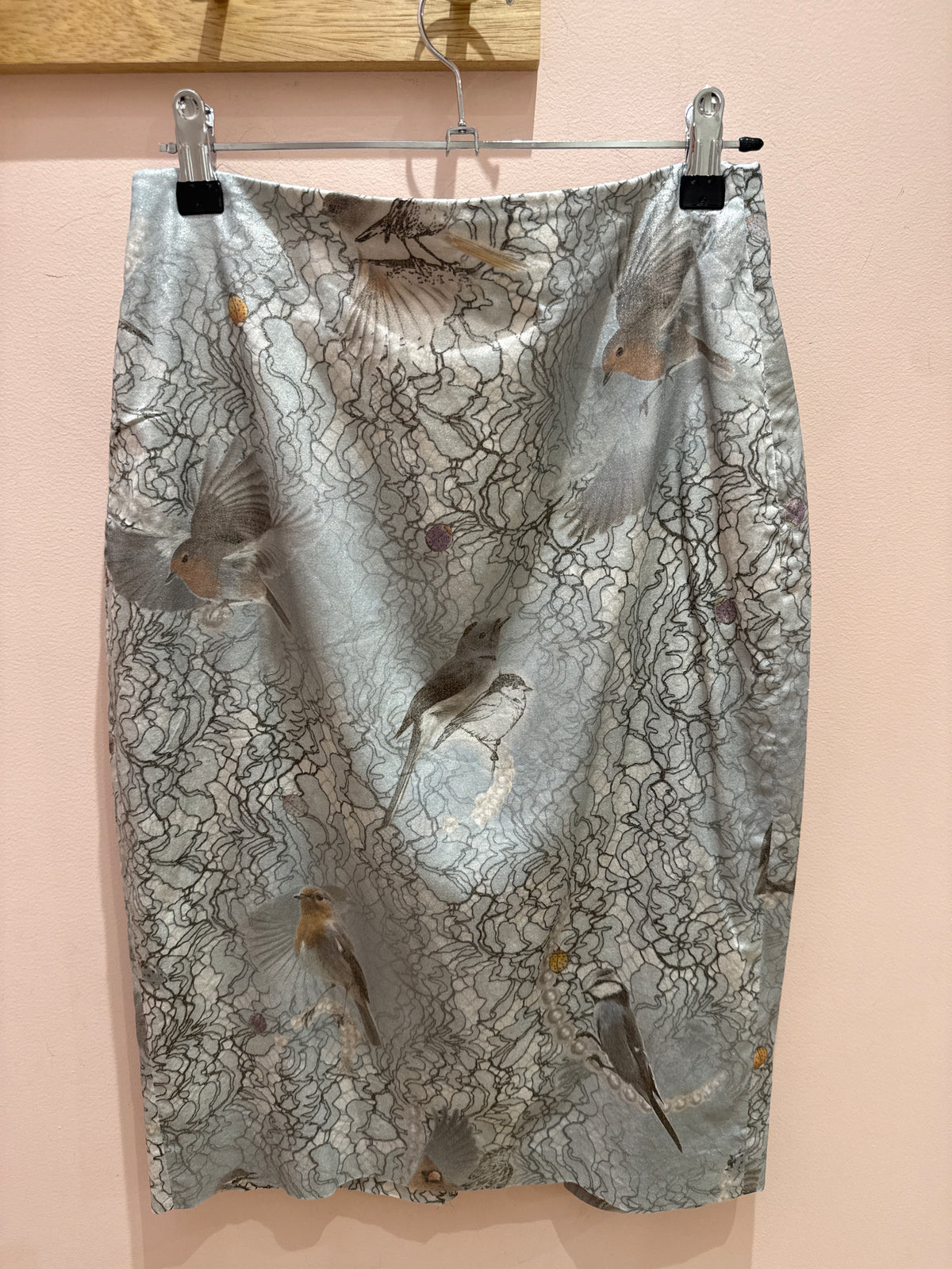 Marc Cain Jupe satin bleu gris T.L