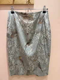Marc Cain Jupe satin bleu gris T.L