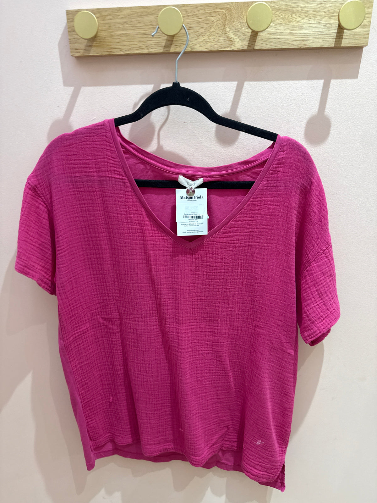 T-shirt Yerse rose T.M