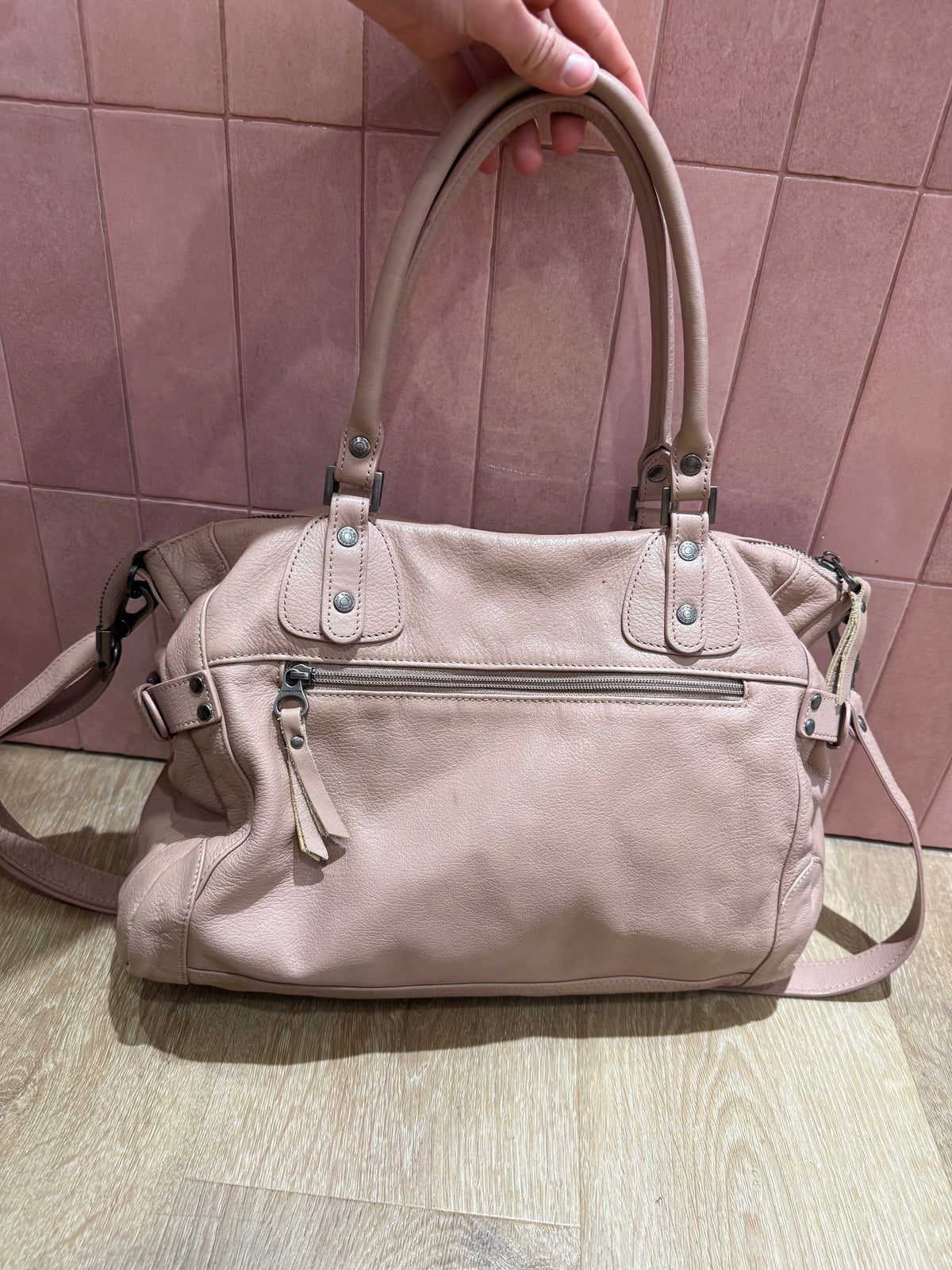 Sac en cuir Sabrina rose