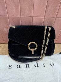 Sac Sandro en velours noir