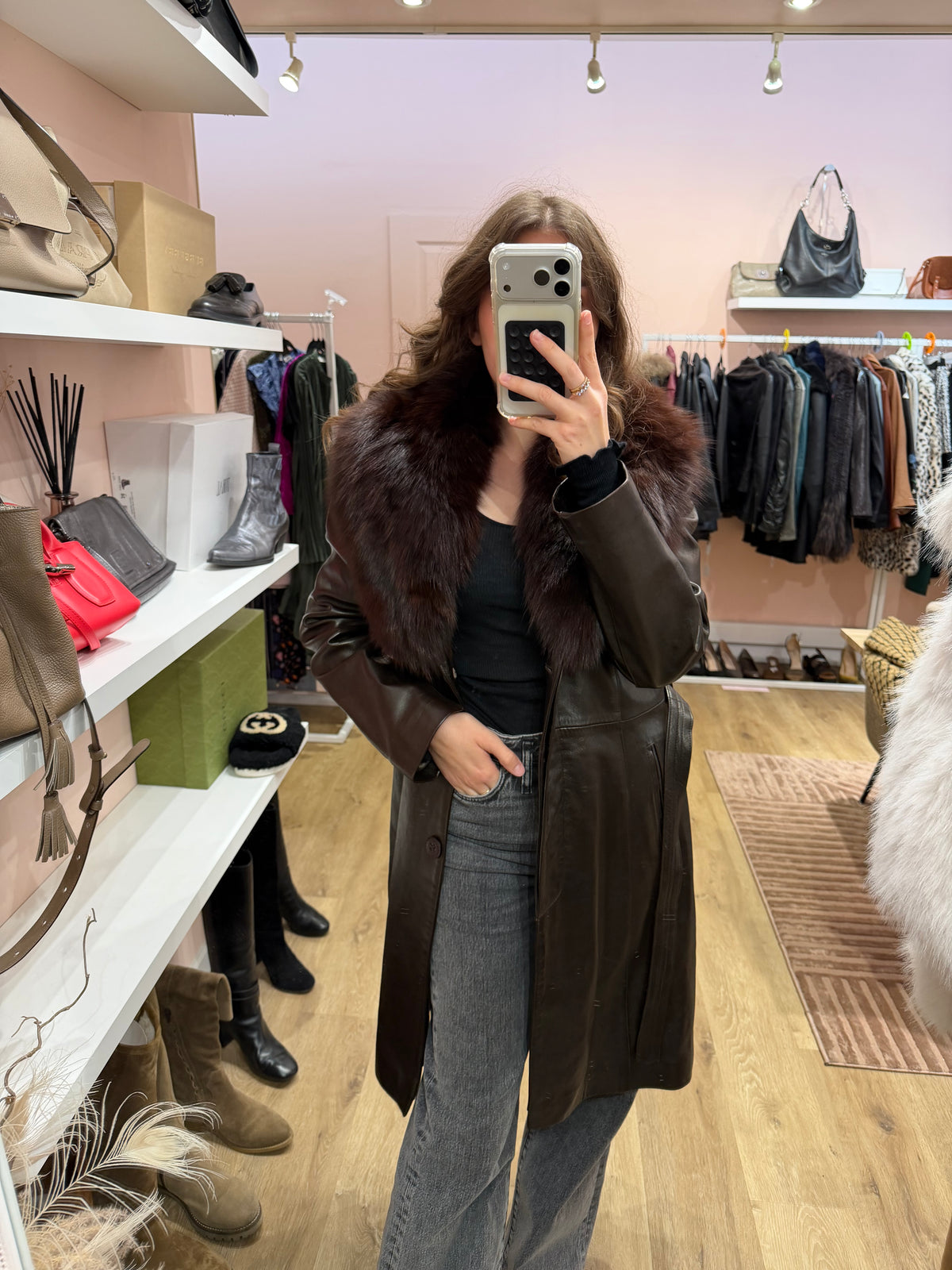 Manteau en cuir Pablo Valentino T.40 marron 10/10
