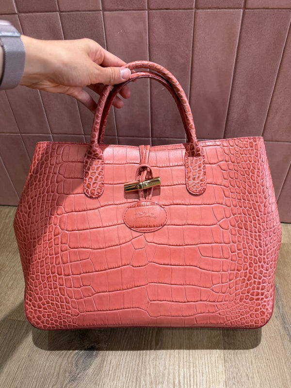 Sac rose Longchamp en cuir 07/08