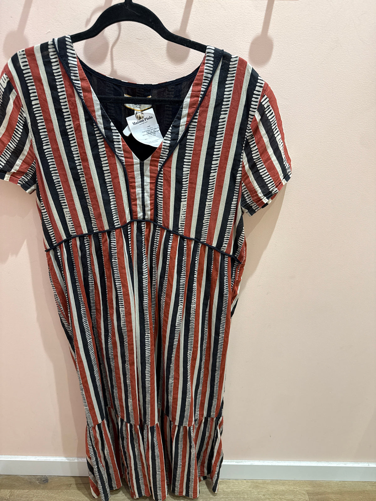 Robe longue MKT rouge et noir T.42