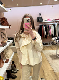 Chemise Psophia beige à volants T.M