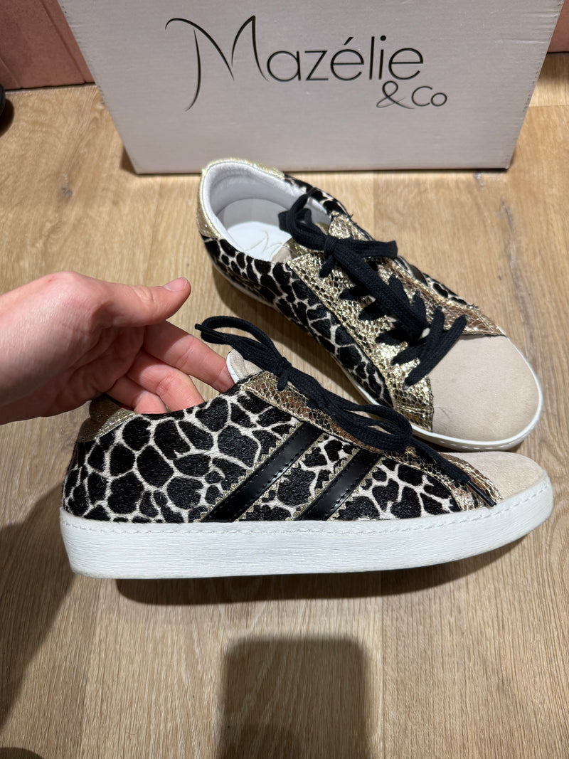 Baskets Doré léopard Mazélie T.39