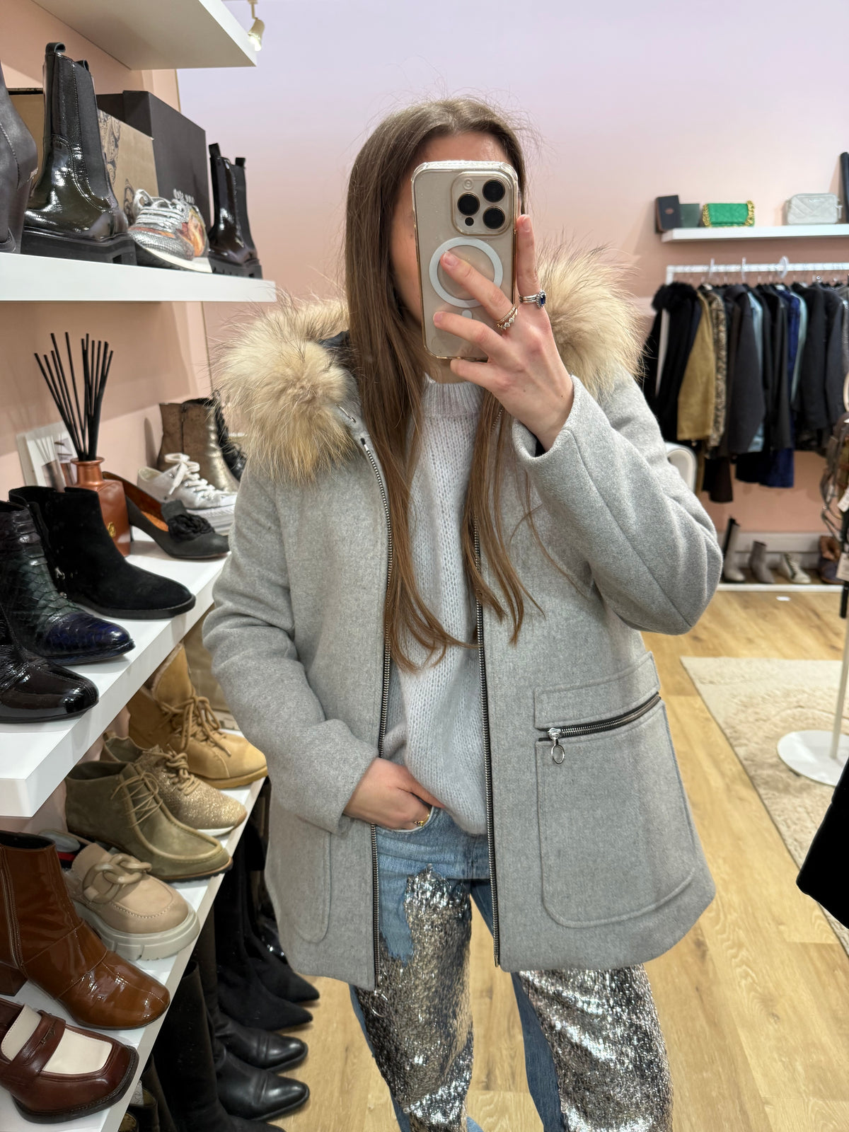 Manteau gris Maje taille 36