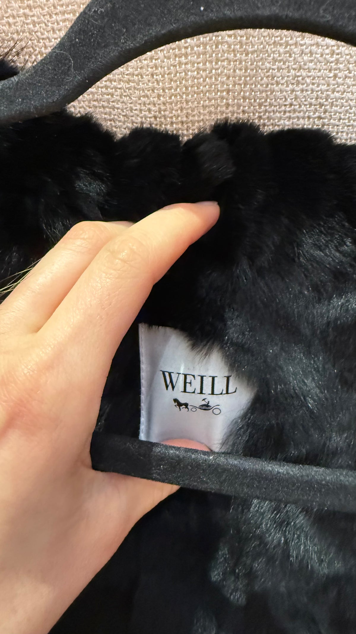 doudoune noire doublure lapin weill Taille XL