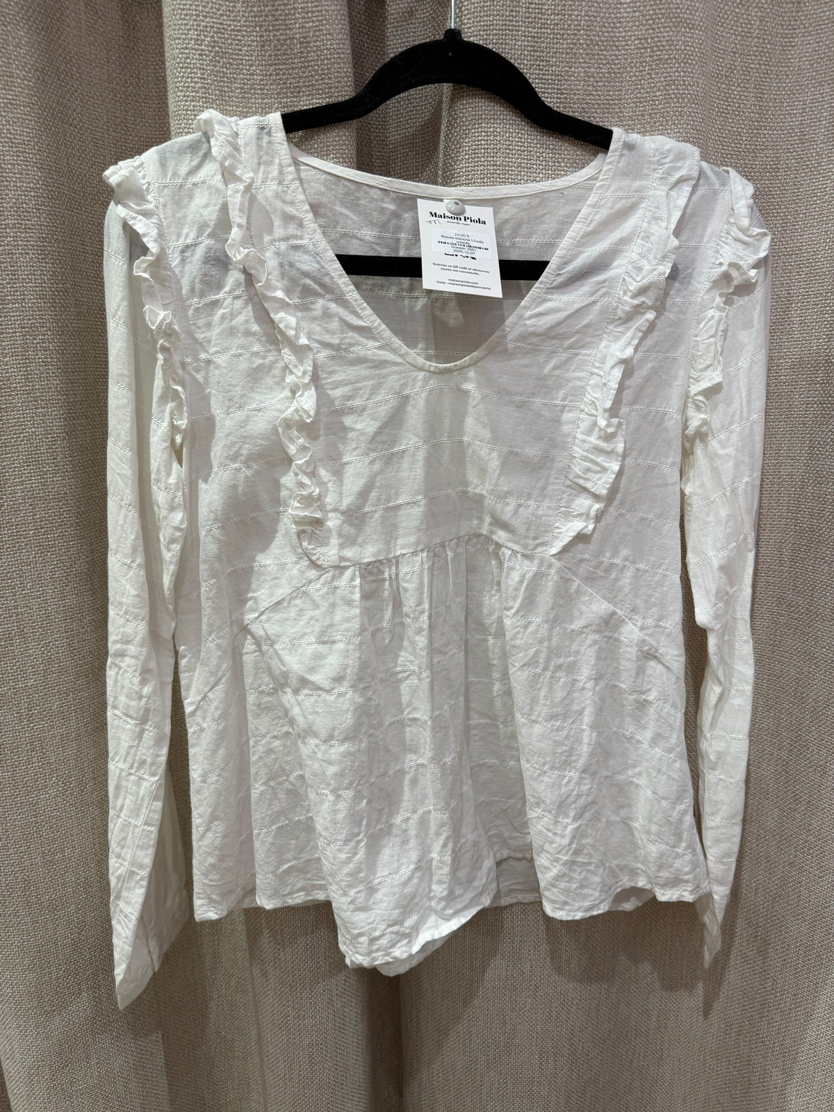Blouse blanche I.Code volants taille M