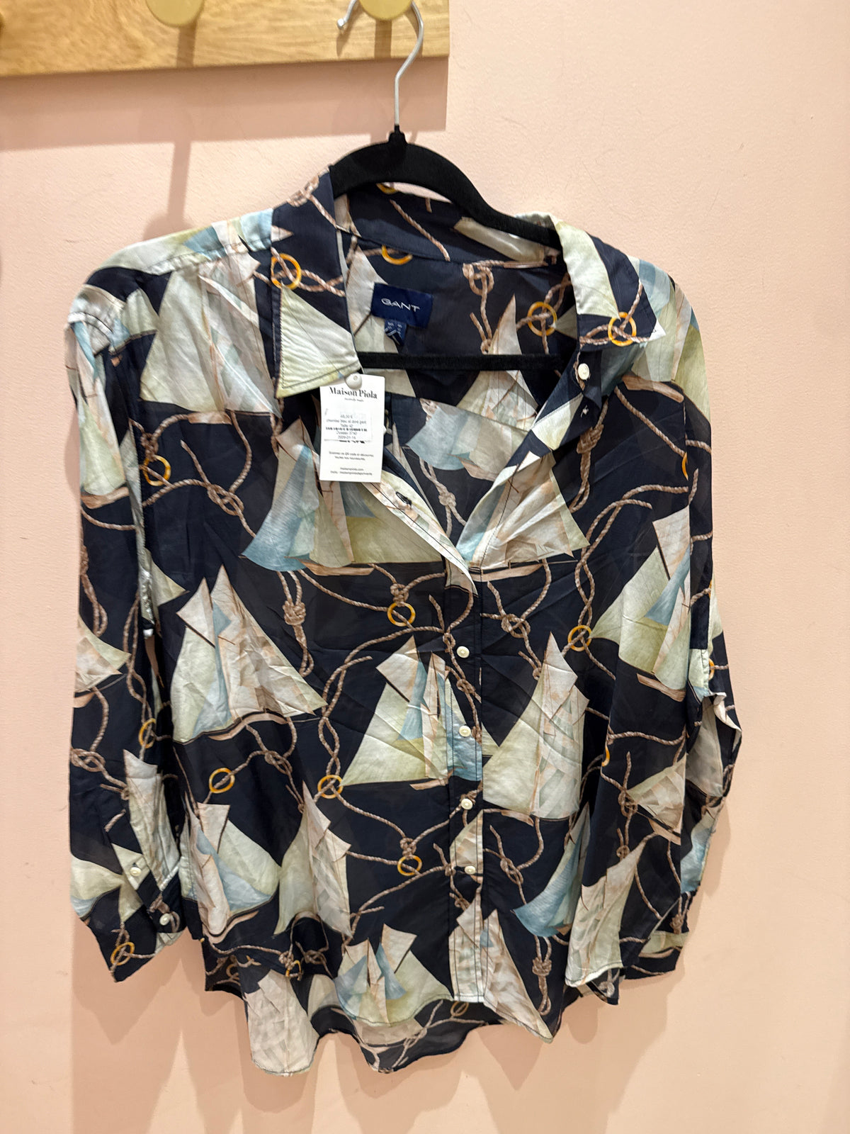 chemise bleu et doré gant Taille 42
