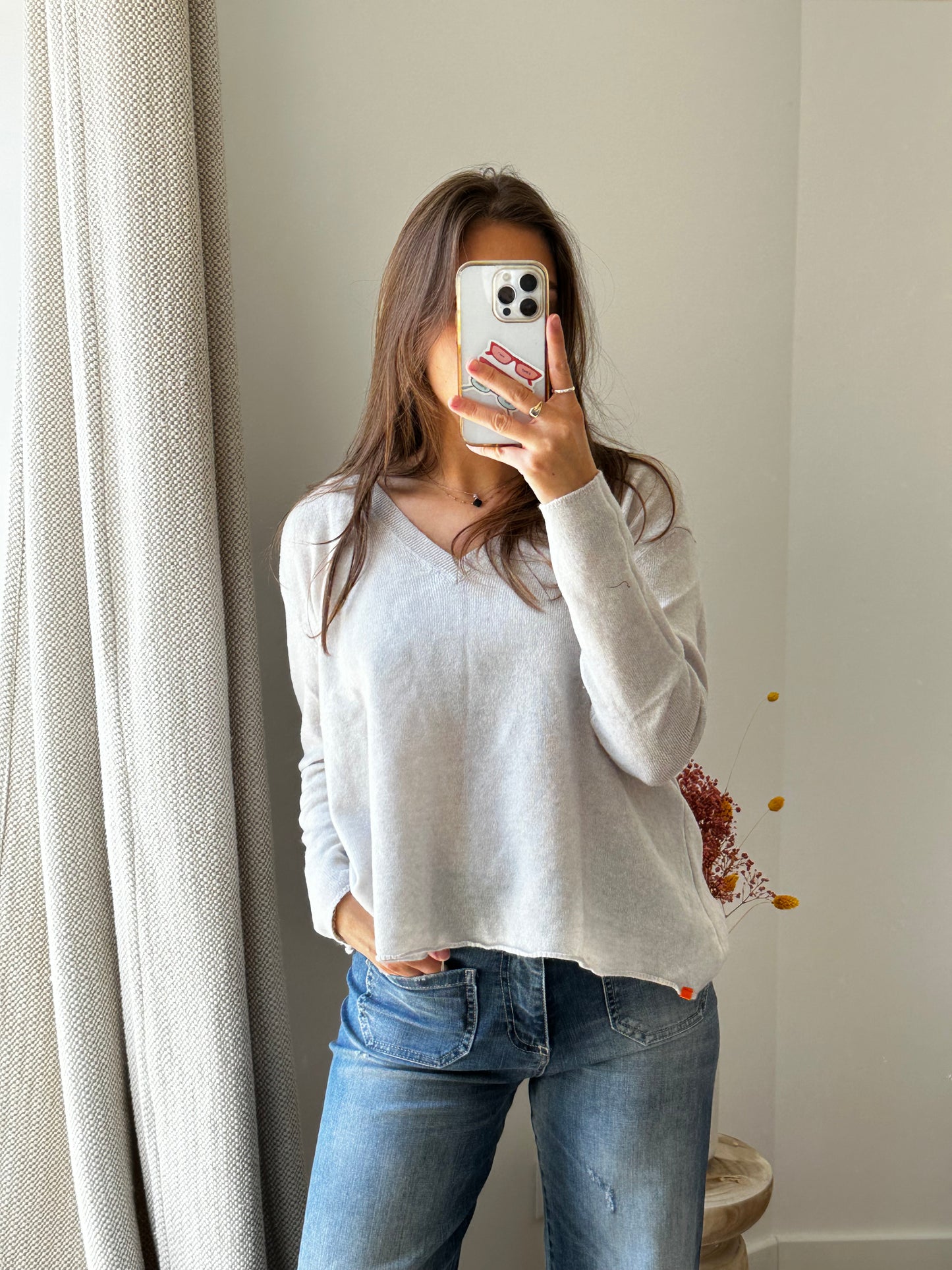 Pull gris maevy T.M cachemire laine