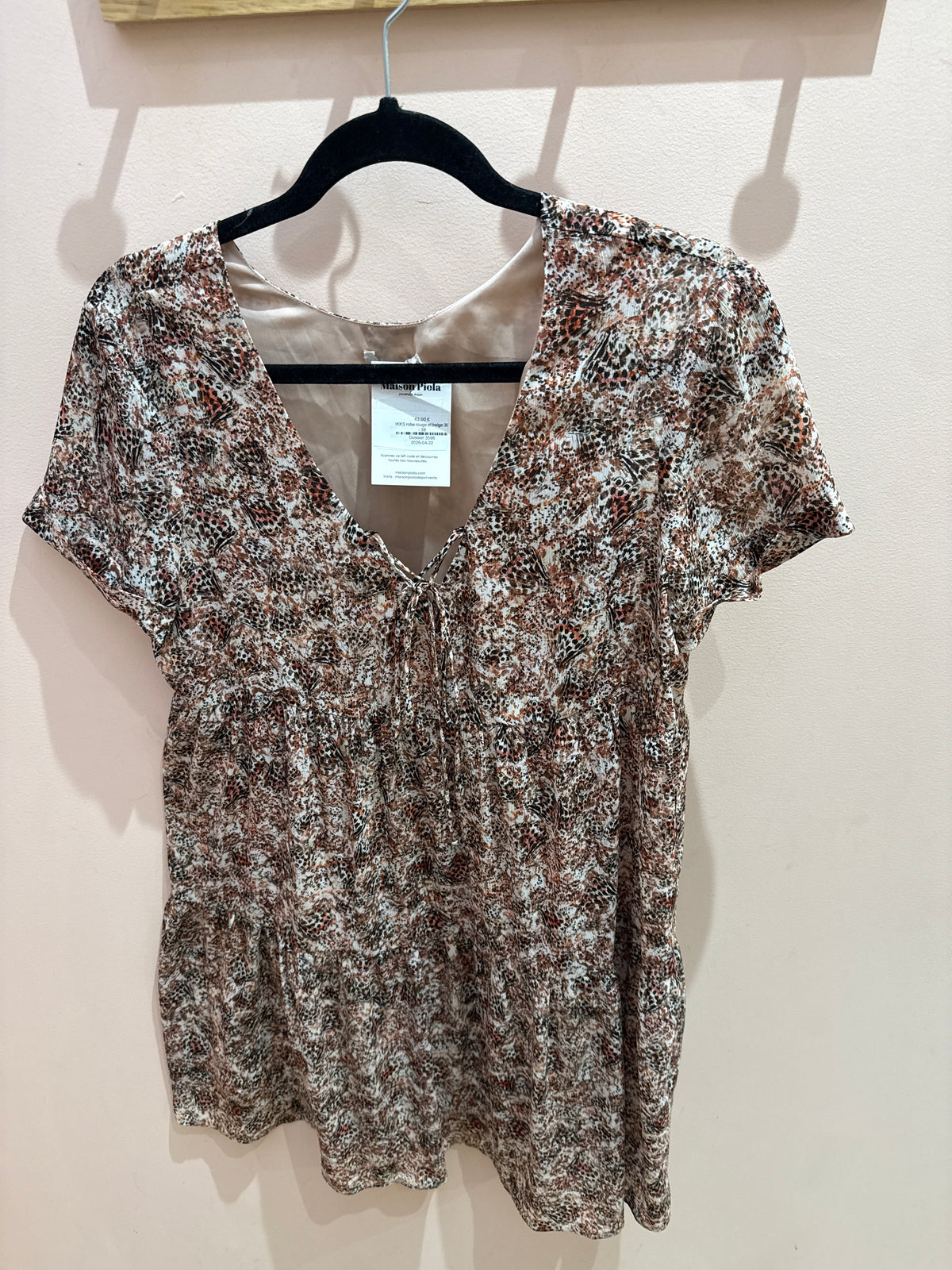 IKKS robe rouge et beige 38
