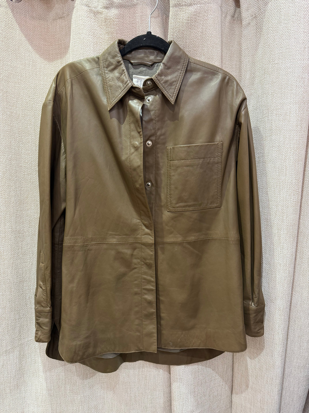 Chemise/ veste en cuir kaki seconde female T.M 28/09
