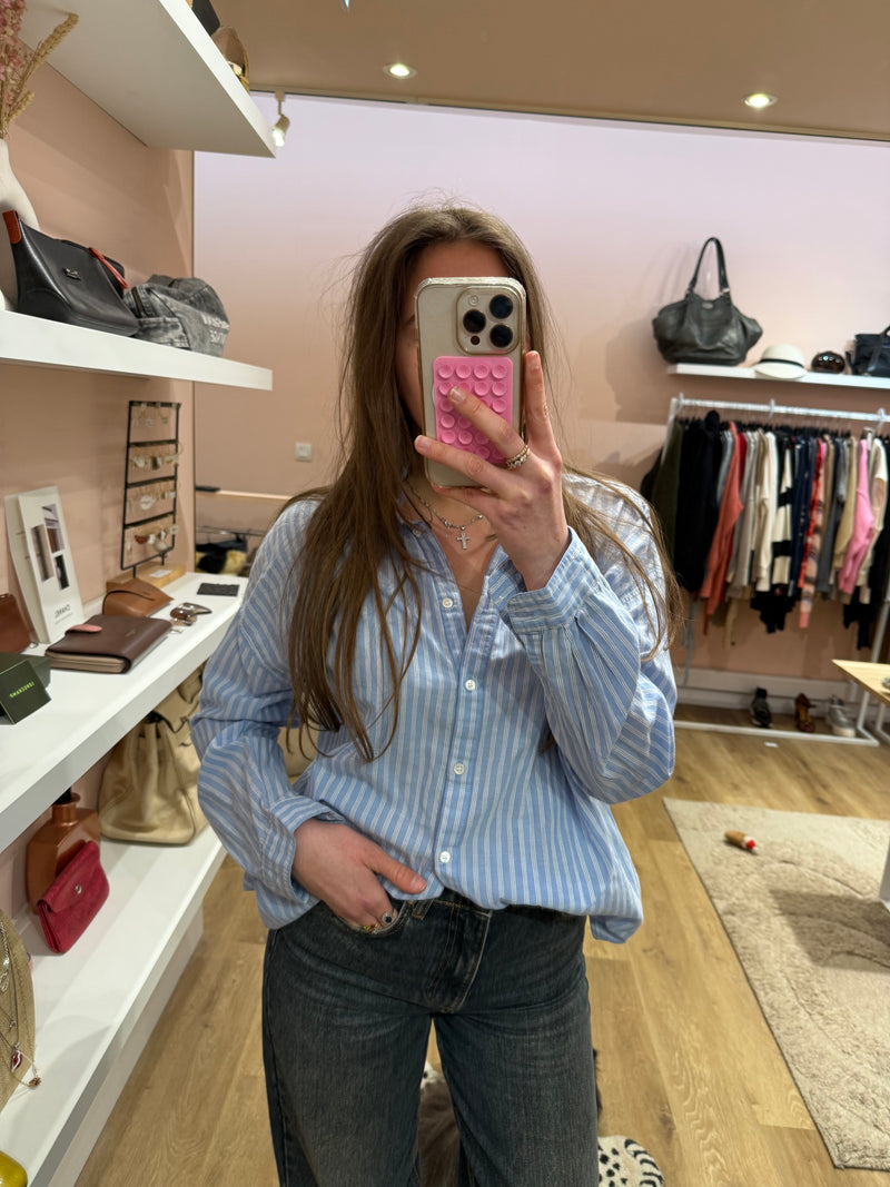 Chemise sezane Bleu et blanc rayures T.38