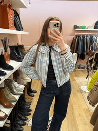 Veste bleue rayures T.36