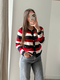 Claudie Pierlot Gilet Rouge & blanc T.S
