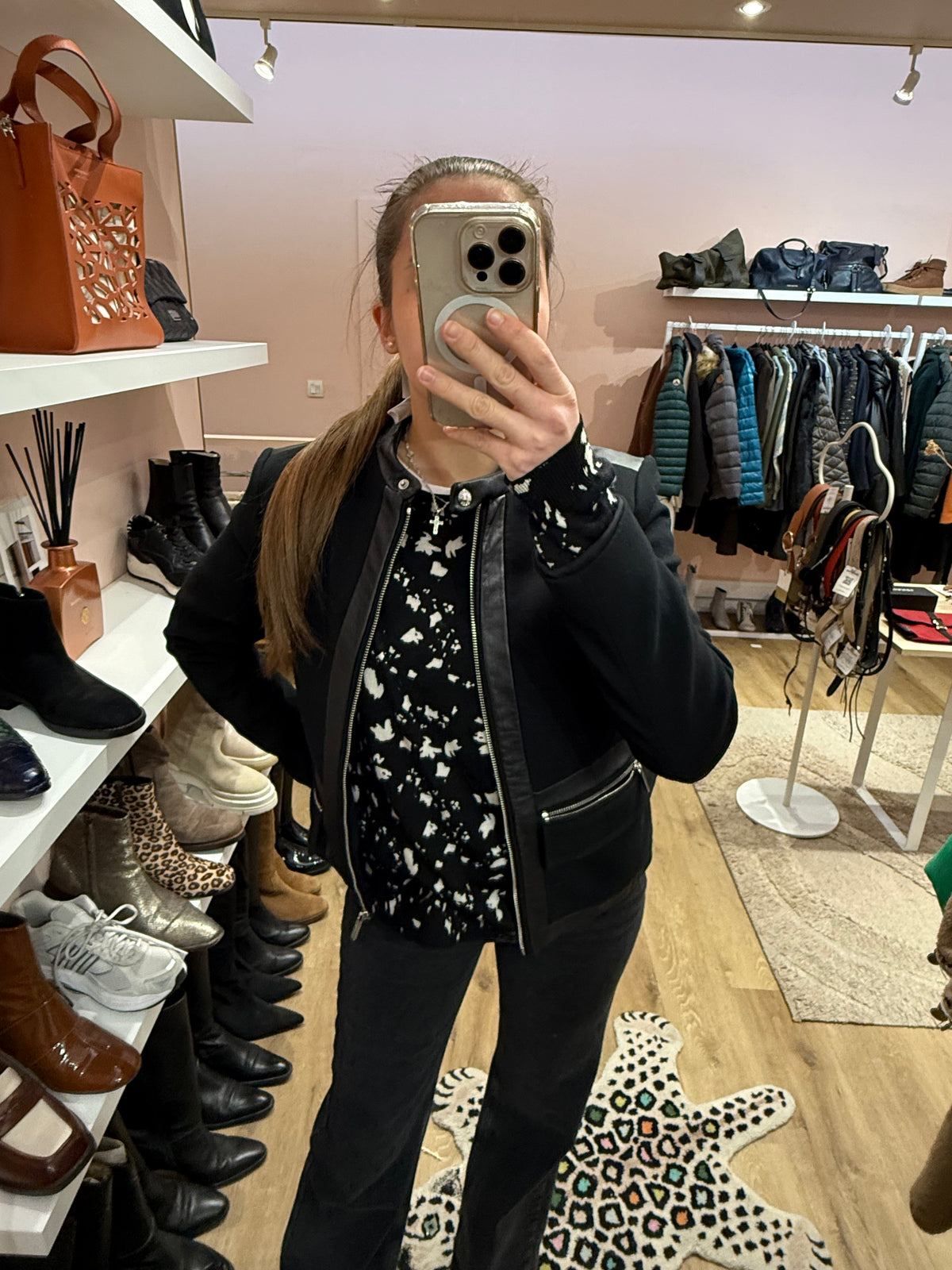 Veste en cuir Michael Kors T.S