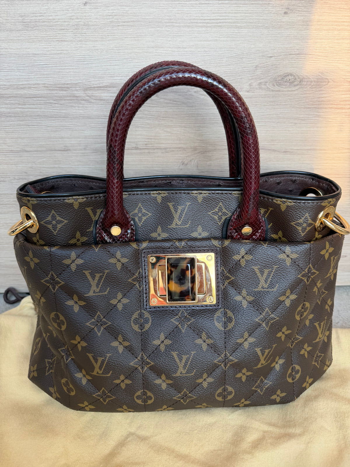 Sac Louis Vuitton en python et cuir d’autruche 15/08