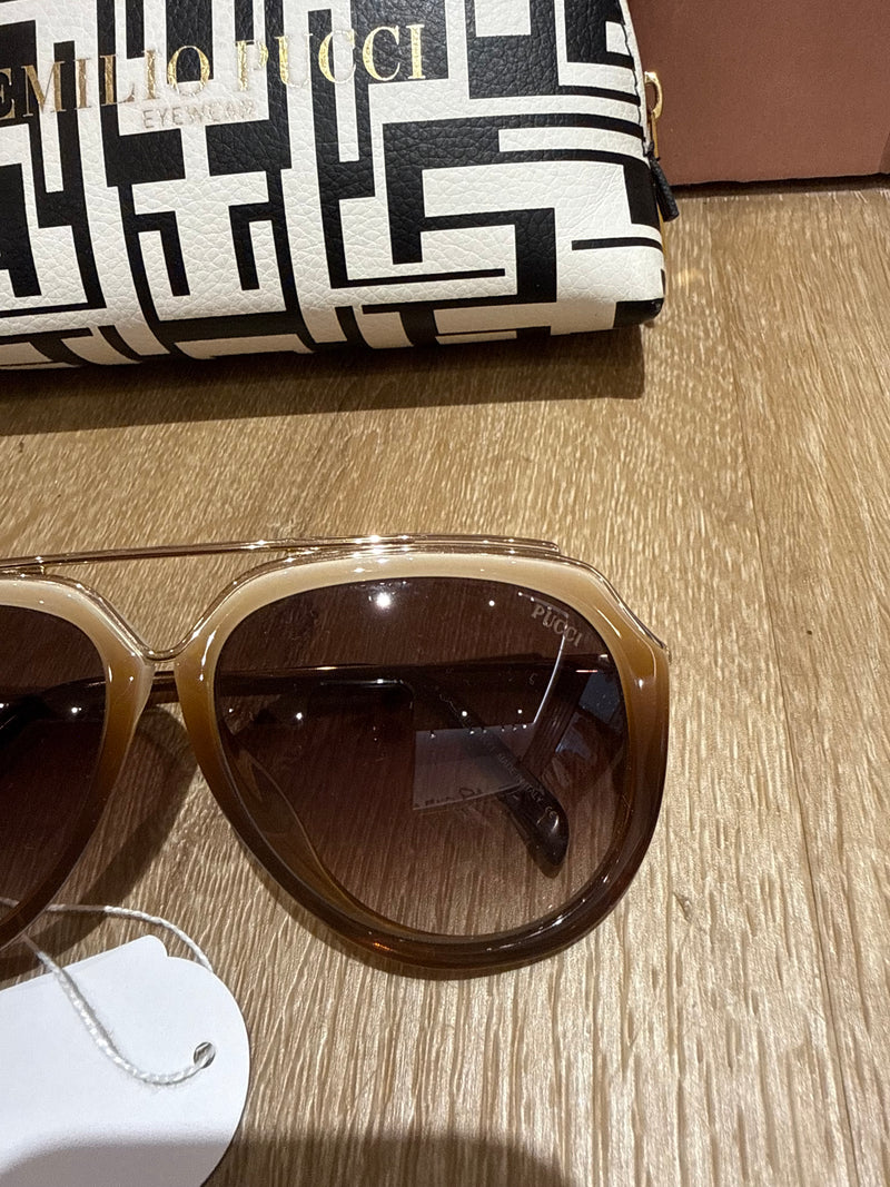 Lunettes Pucci beige et marron