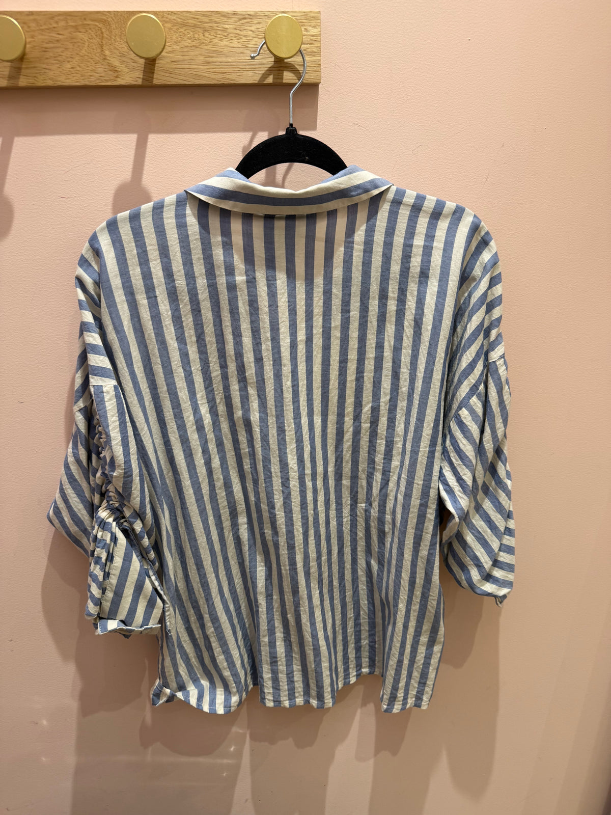 Chemise Yaya beige et bleu rayures T.L