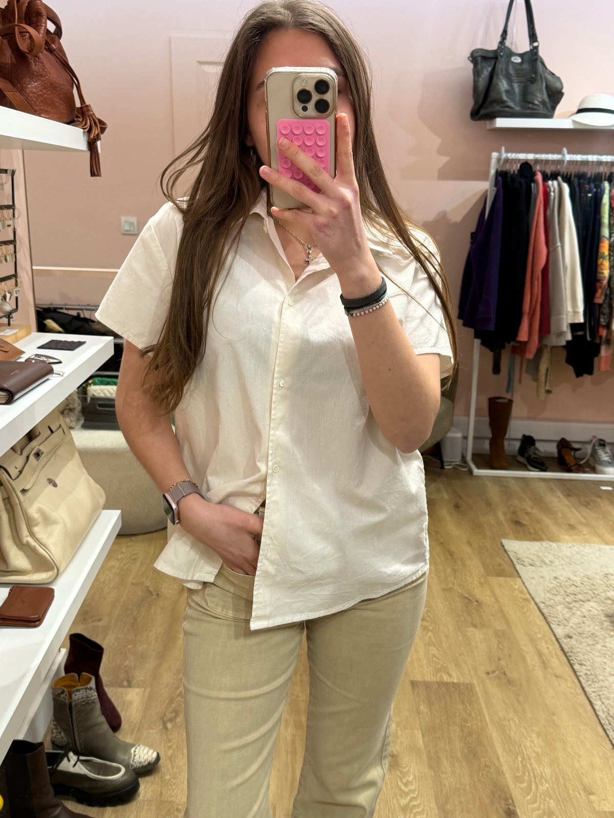 Chemise manches courtes APC blanche T.38
