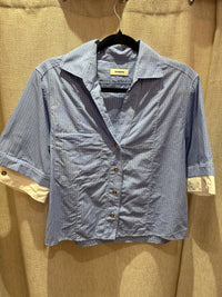 Chemise courte bleue à carreaux Sandro T.S 20/09