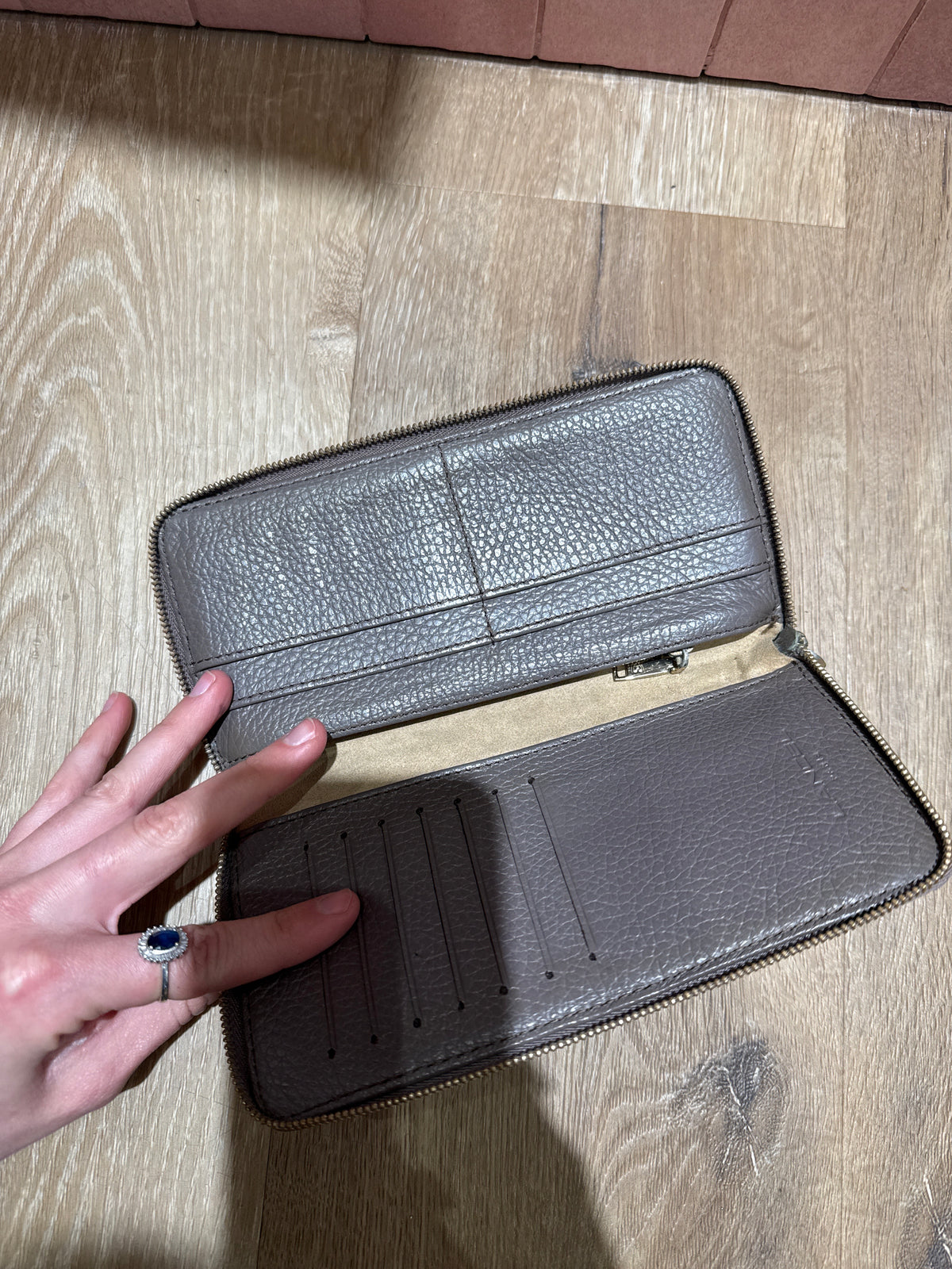 Portefeuille Lancel marron cuir grainé