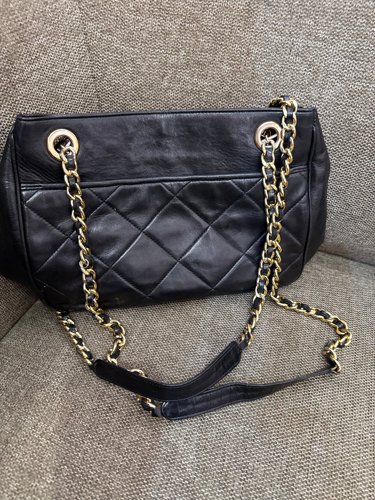 Sac en cuir noir vintage