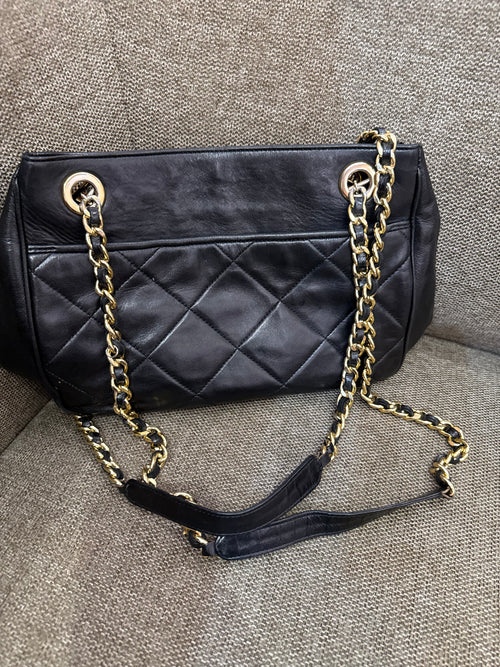 Sac en cuir noir vintage