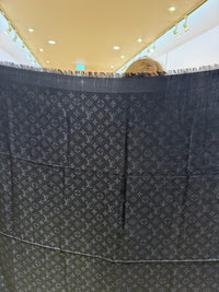 Étole Louis Vuitton noire soie laine noire 12/09