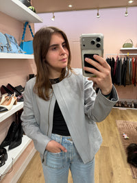 Veste en cuir Gérard Darel grise T.40 14/09