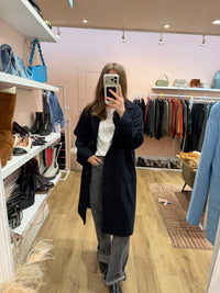 Manteau bleu nuit  Gérard Darel T.38 angora laine