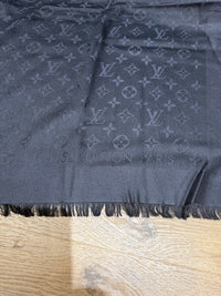 Étole Louis Vuitton noire soie laine noire 12/09