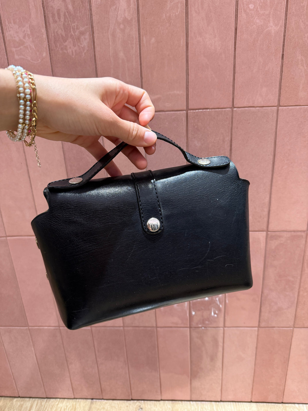 Sac en cuir noir Pappu Doc