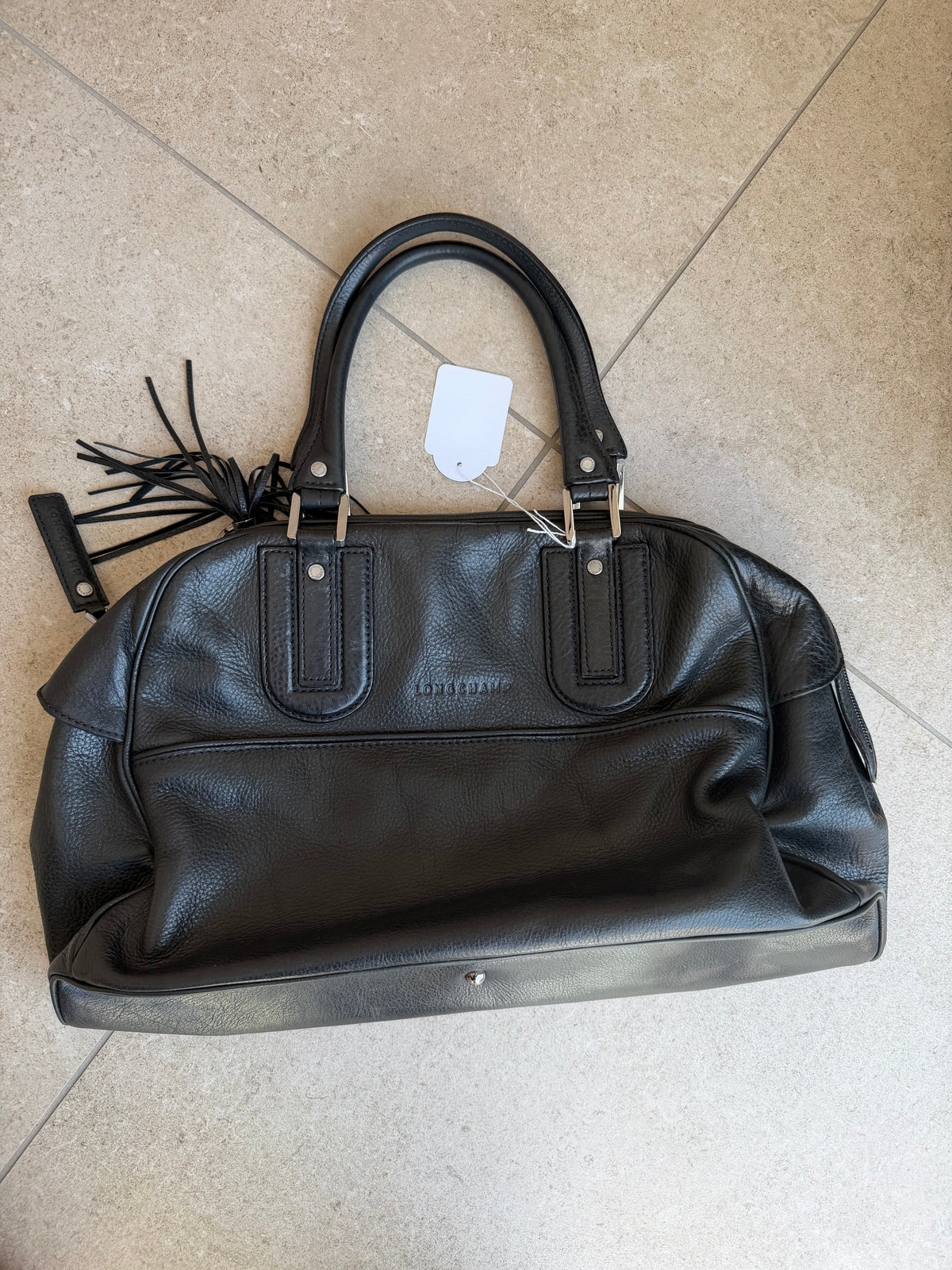 Sac noir Longchamp en cuir 16/08