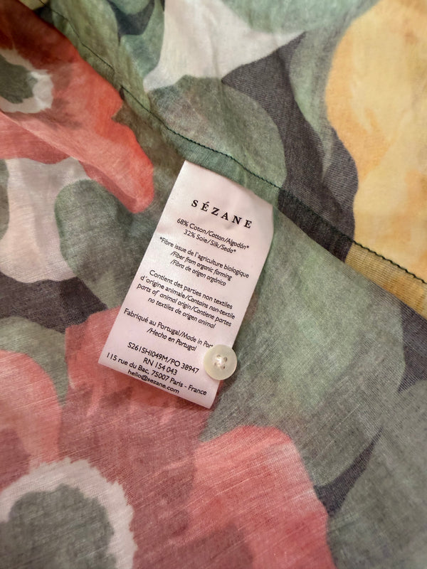 Chemise rose et verte manches longues Sézane T.36